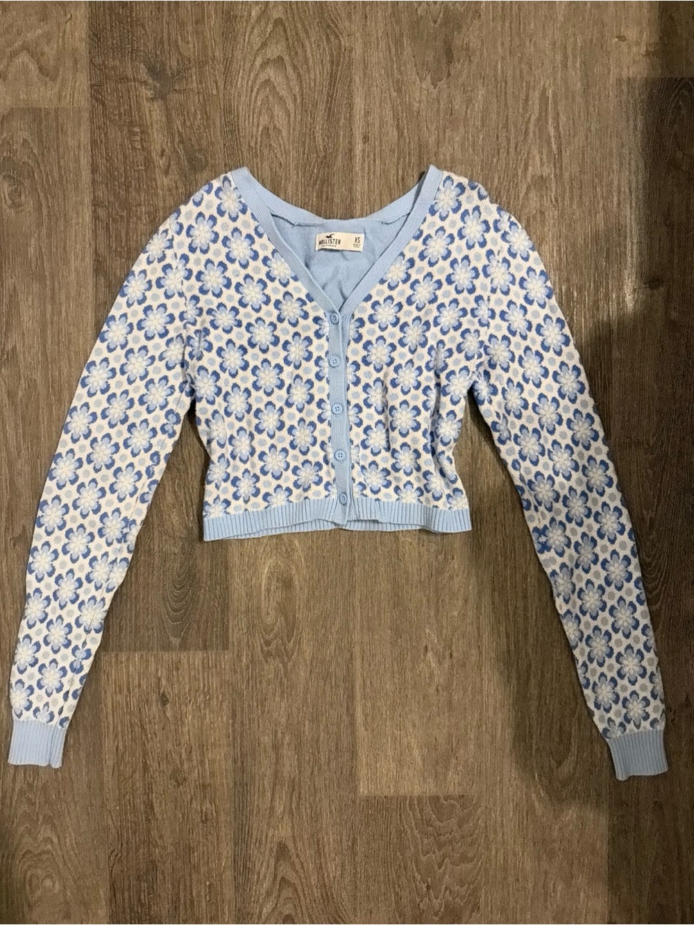 Blue Floral Hollister Cardigan